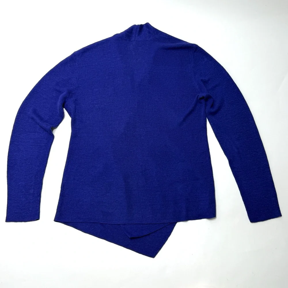 Eileen Fisher Purple Cardigan & Tank 100% Organic Linen Knit Open Front Sz Small